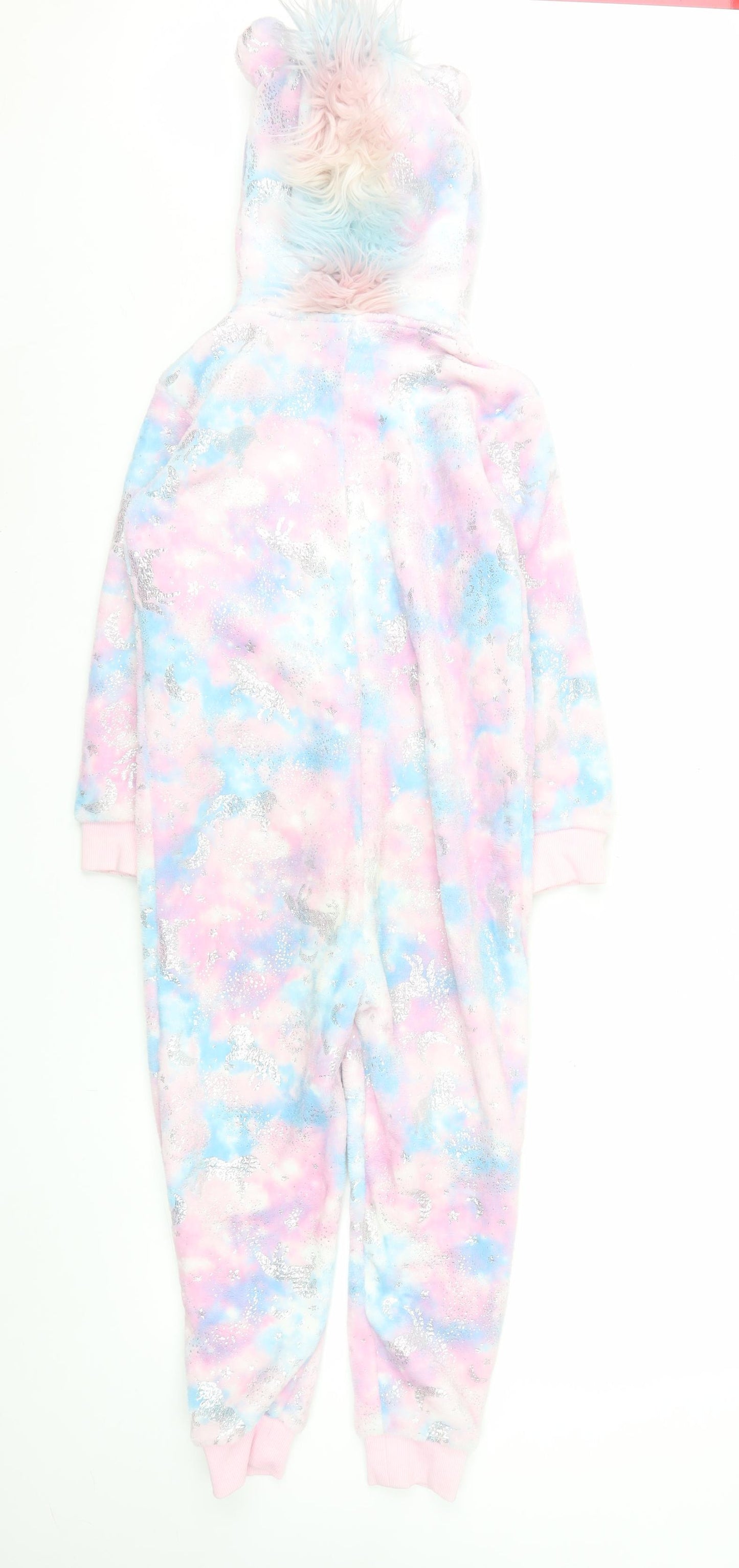 Dunnes Stores Girls Multicoloured Unicorn Hooded Fleece Onesie 7-8 Years