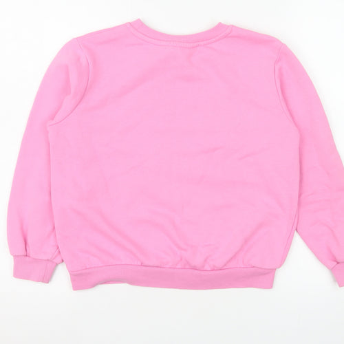 H&M Girls Pink Unicorn Sequin Pullover Sweatshirt 9-10 Years
