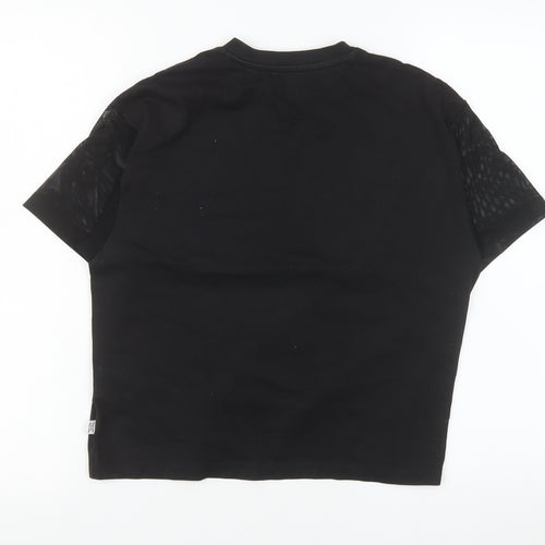 Puma Women's Black Short Sleeve Crew Neck Cotton T-Shirt S