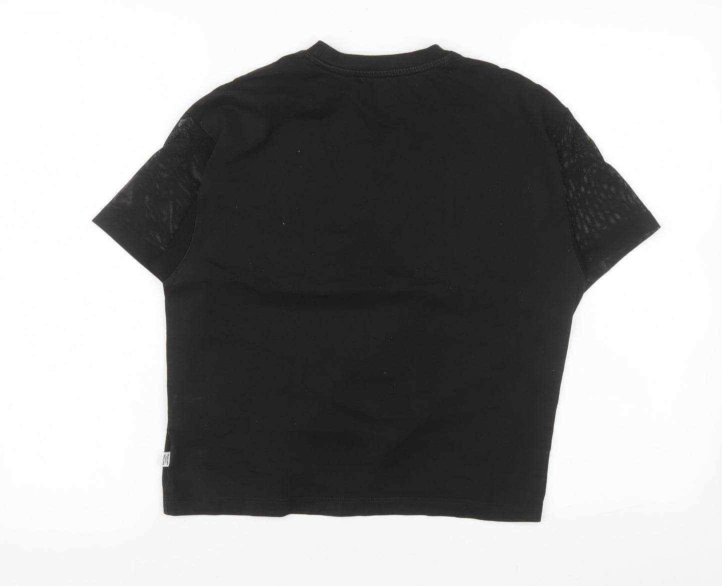 Puma Women's Black Short Sleeve Crew Neck Cotton T-Shirt S