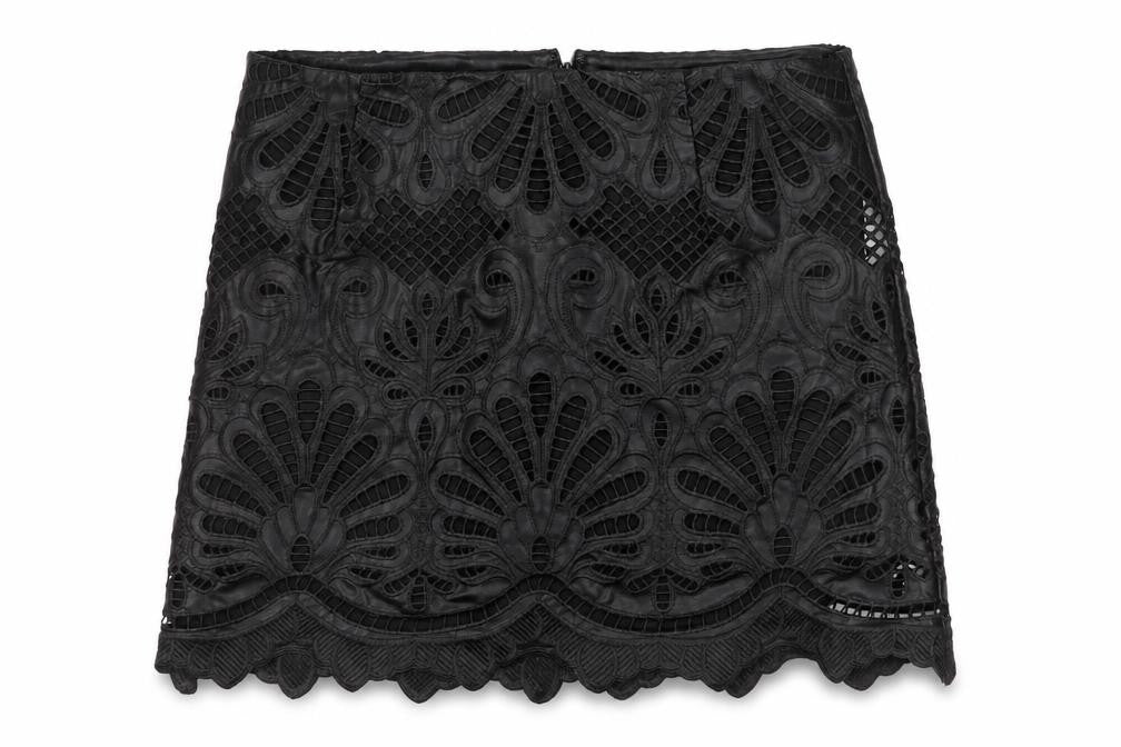 H&M Women's Black Lace Embroidered Pencil Skirt Size 12