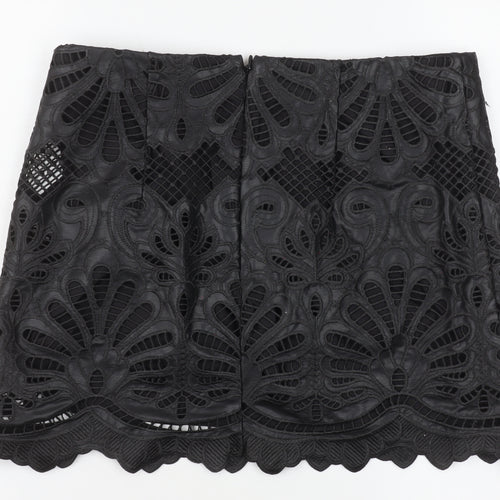H&M Women's Black Lace Embroidered Pencil Skirt Size 12