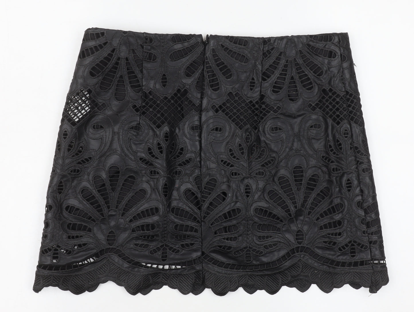 H&M Women's Black Lace Embroidered Pencil Skirt Size 12