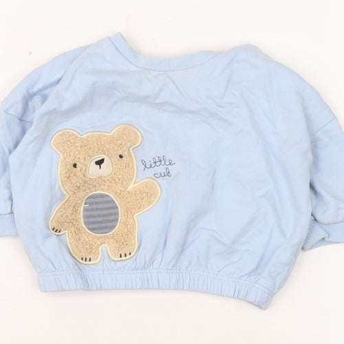Next Baby Blue Bear Appliqué Pullover T-Shirt 3-6 Months