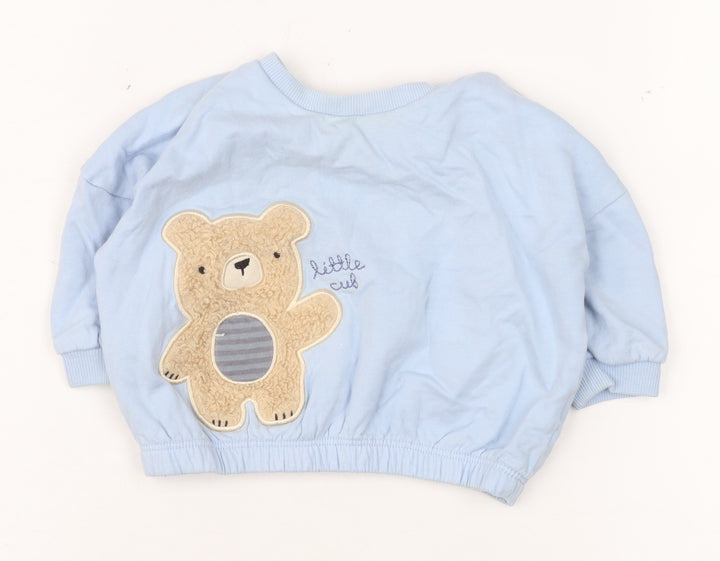 Next Baby Blue Bear Appliqué Pullover T-Shirt 3-6 Months