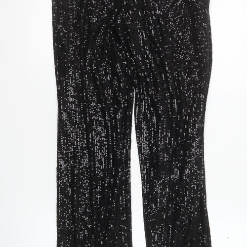 George Women Black Sequin Stretch Dress Pants Size 12