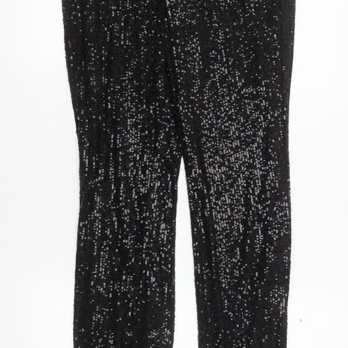 George Women Black Sequin Stretch Dress Pants Size 12