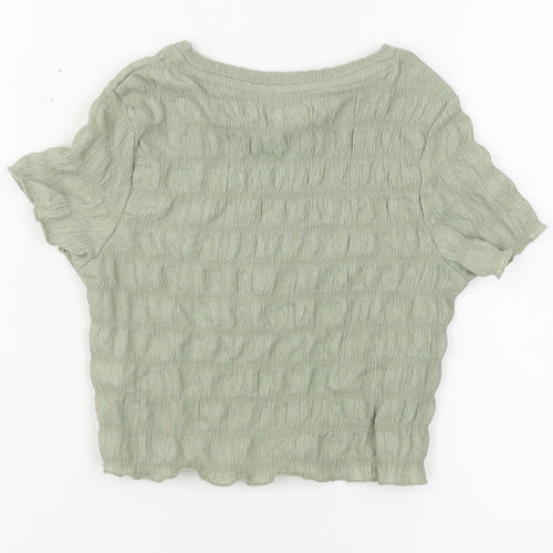 Next Girls Green 5 Years Textured Short Sleeve Basic T-Shirt