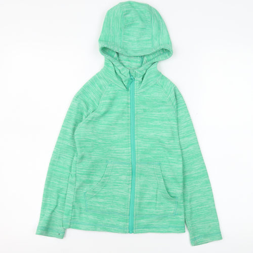 Mountain Warehouse Girls Green Hooded Full Zip Fleece Jacket 7-8 Years