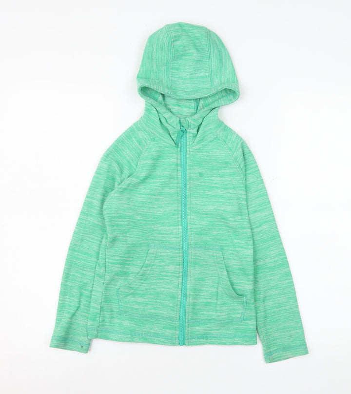 Mountain Warehouse Girls Green Hooded Full Zip Fleece Jacket 7-8 Years
