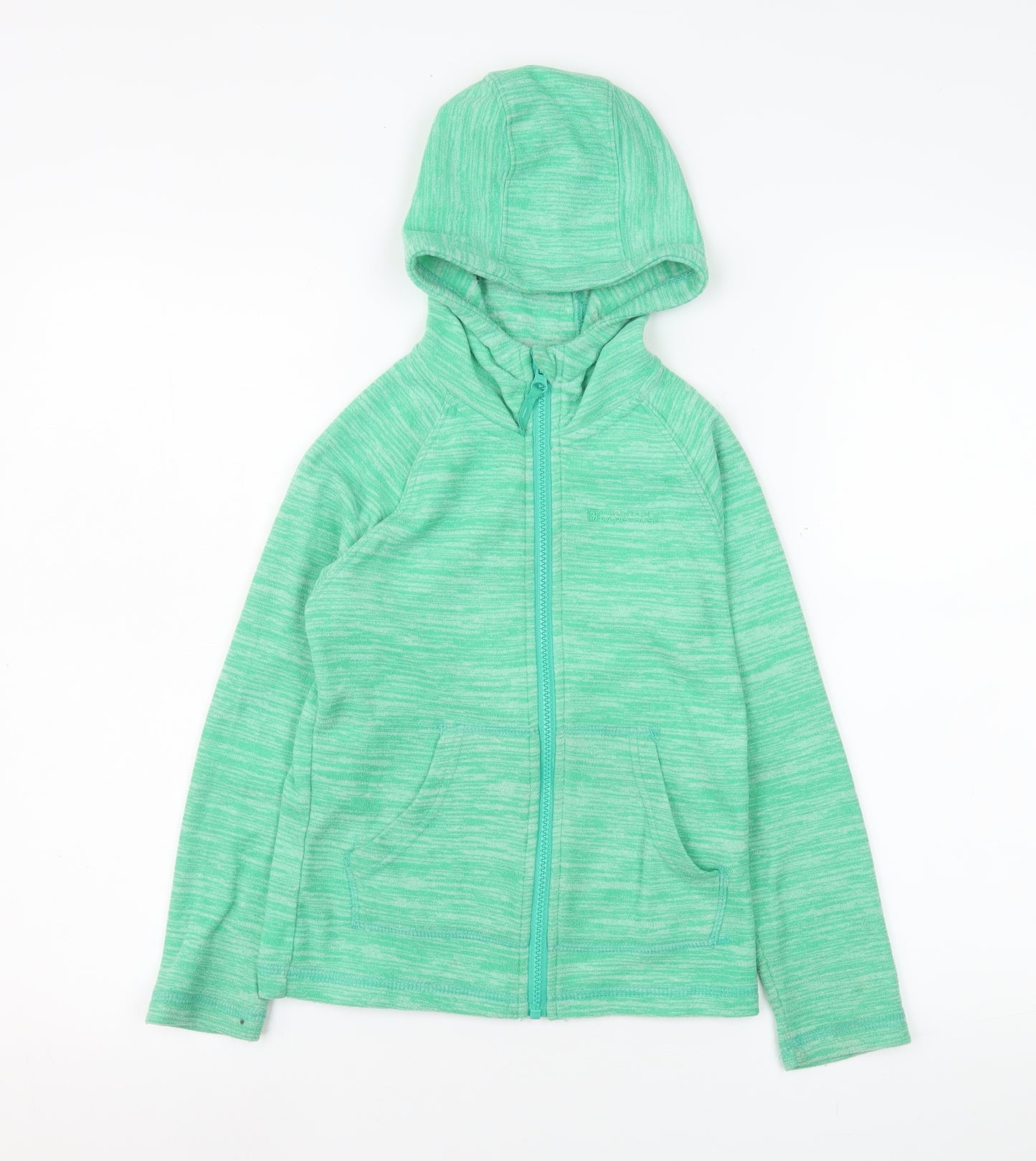 Mountain Warehouse Girls Green Hooded Full Zip Fleece Jacket 7-8 Years