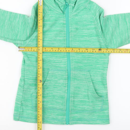 Mountain Warehouse Girls Green Hooded Full Zip Fleece Jacket 7-8 Years