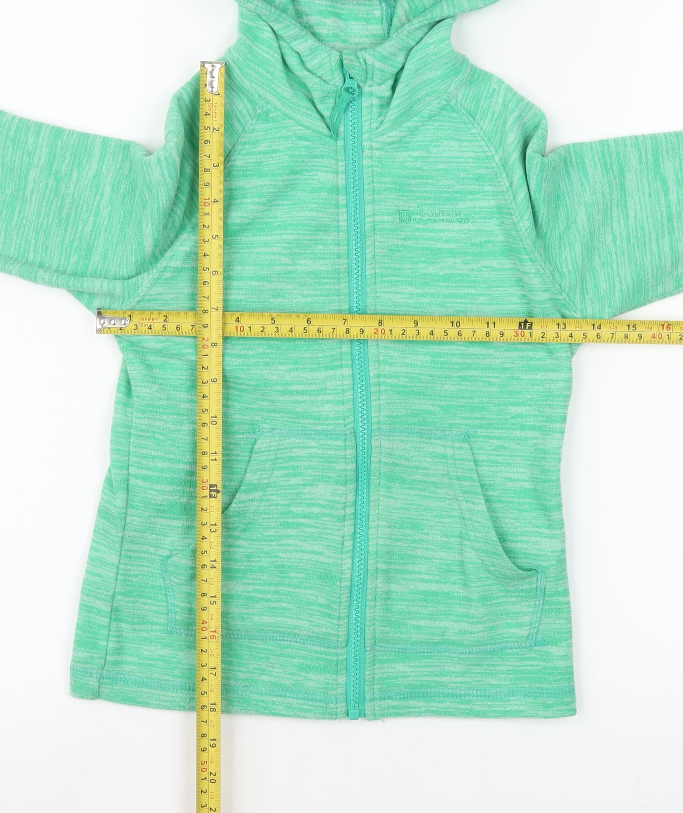 Mountain Warehouse Girls Green Hooded Full Zip Fleece Jacket 7-8 Years