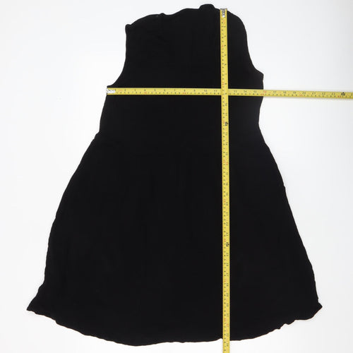 Gallery Womens Black Size 14 Sleeveless Fit & Flare Dress