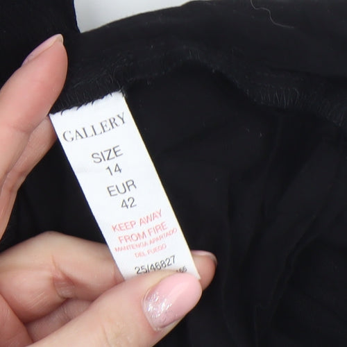 Gallery Womens Black Size 14 Sleeveless Fit & Flare Dress