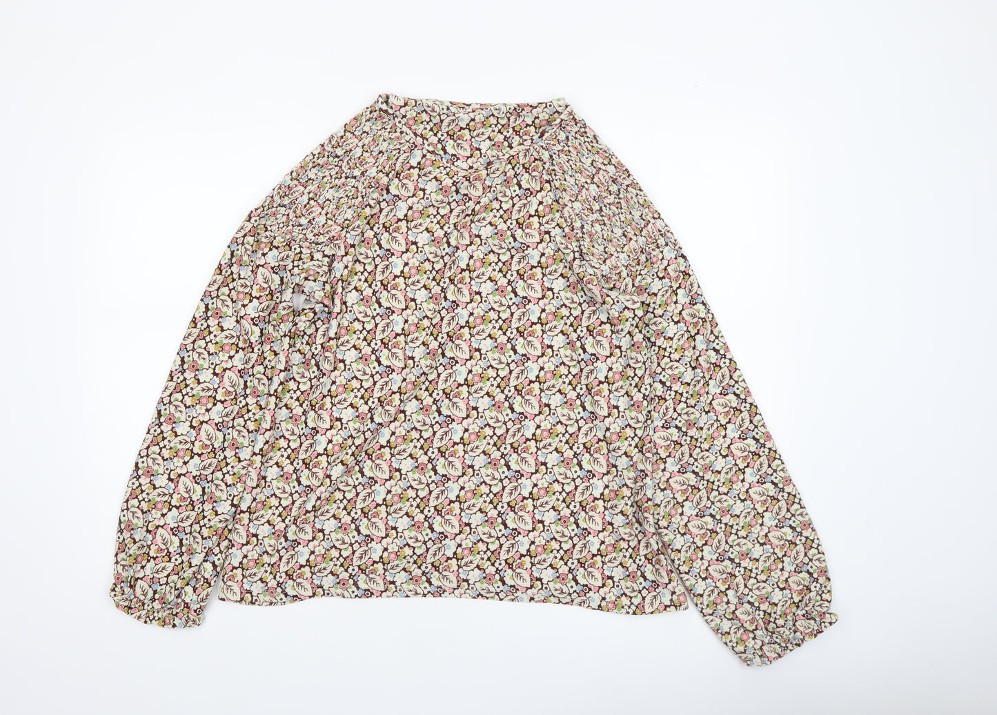 Next Women's Multicoloured Floral Long Sleeve Tunic Blouse Size 14