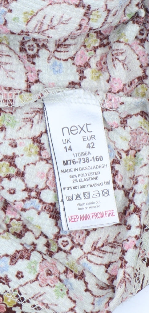 Next Women's Multicoloured Floral Long Sleeve Tunic Blouse Size 14