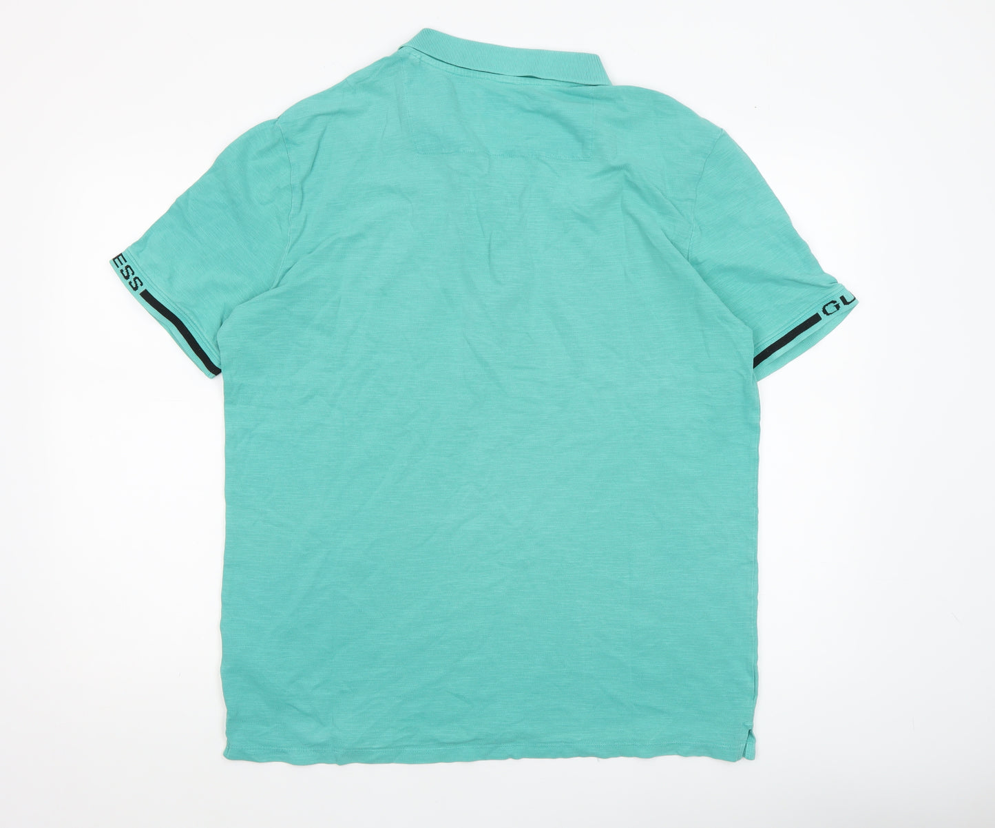 Guess Mens Green Slim Fit Polo Shirt Size XL Cotton Stretch