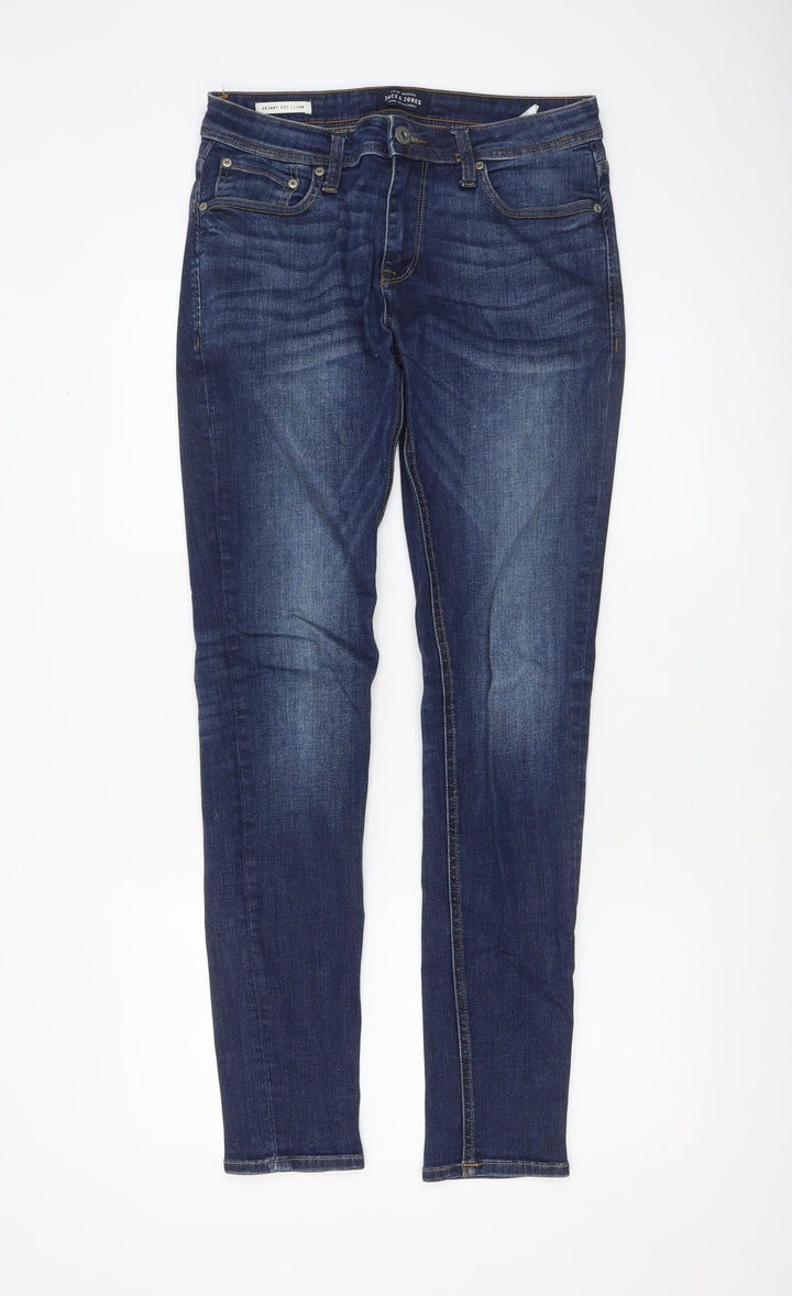 Jack & Jones Men's Blue Skinny Jeans 30W 32L Slim Fit Denim