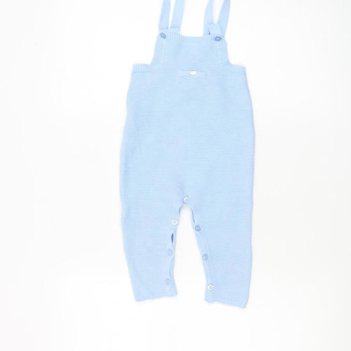 Mayoral Blue Knit Baby Dungaree 12 Months Unisex Comfortable One-Piece