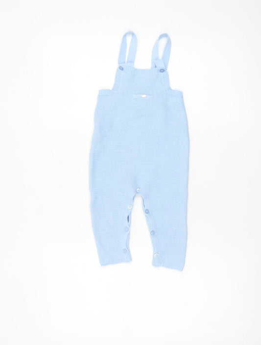 Mayoral Blue Knit Baby Dungaree 12 Months Unisex Comfortable One-Piece