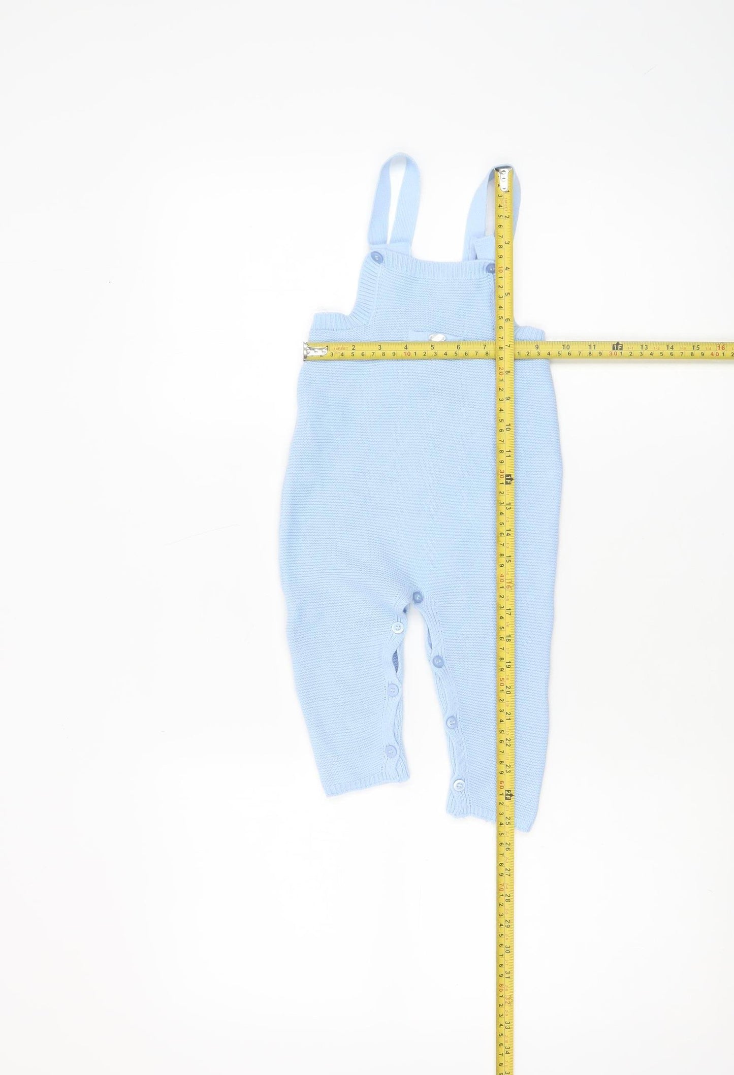 Mayoral Blue Knit Baby Dungaree 12 Months Unisex Comfortable One-Piece