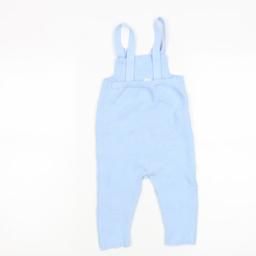Mayoral Blue Knit Baby Dungaree 12 Months Unisex Comfortable One-Piece