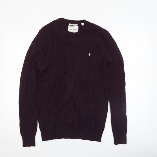Jack Wills Men's Purple Slim Fit Crew Neck Jumper XS