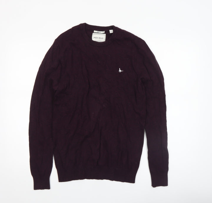Jack Wills Men's Purple Slim Fit Crew Neck Jumper XS