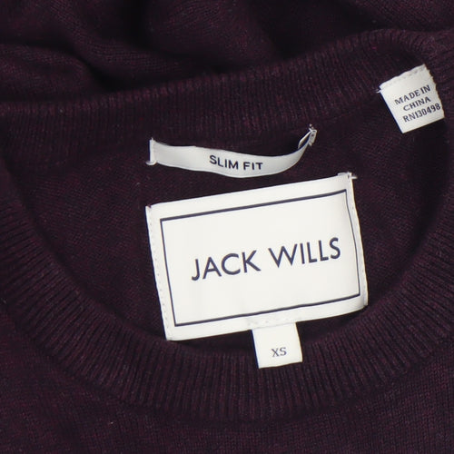 Jack Wills Men's Purple Slim Fit Crew Neck Jumper XS