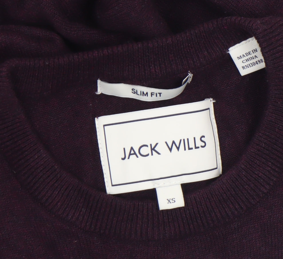 Jack Wills Men's Purple Slim Fit Crew Neck Jumper XS