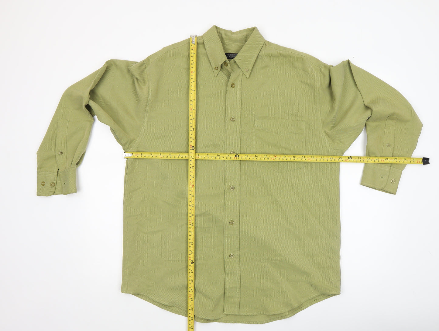 Contemporary Tailoring Men's Green Button-Down Long Sleeve Shirt Size S