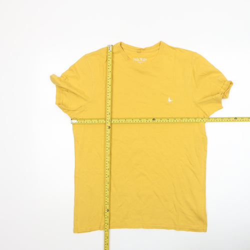 Jack Wills Men's Yellow Classic Fit Cotton Crew Neck T-Shirt M