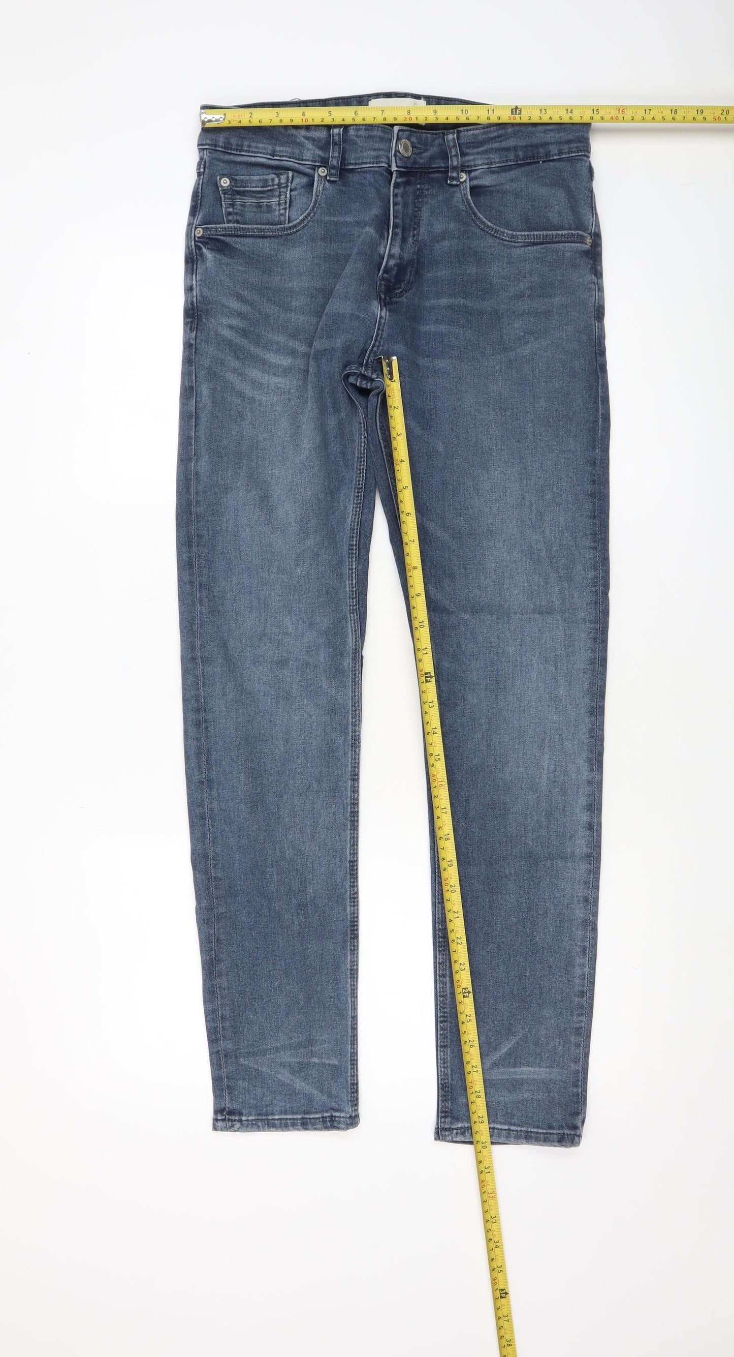 PULL&BEAR Men’s Blue Skinny Denim Jeans Size 30 Slim Fit