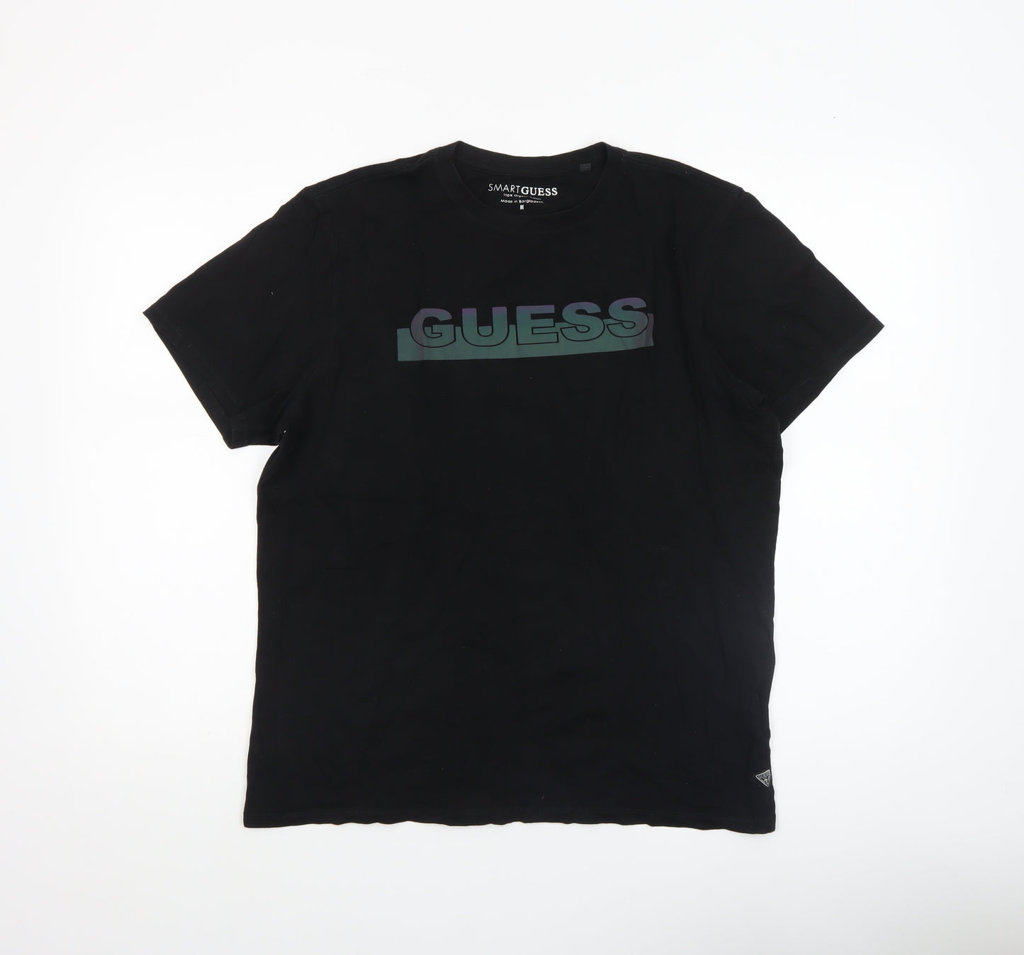 Guess Men's Black Logo Cotton Short Sleeve T-Shirt Size M
