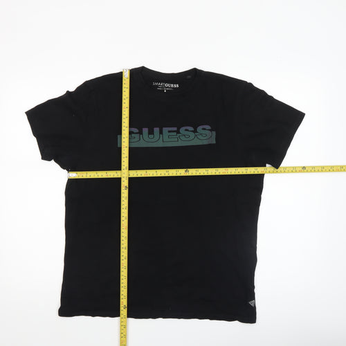 Guess Men's Black Logo Cotton Short Sleeve T-Shirt Size M