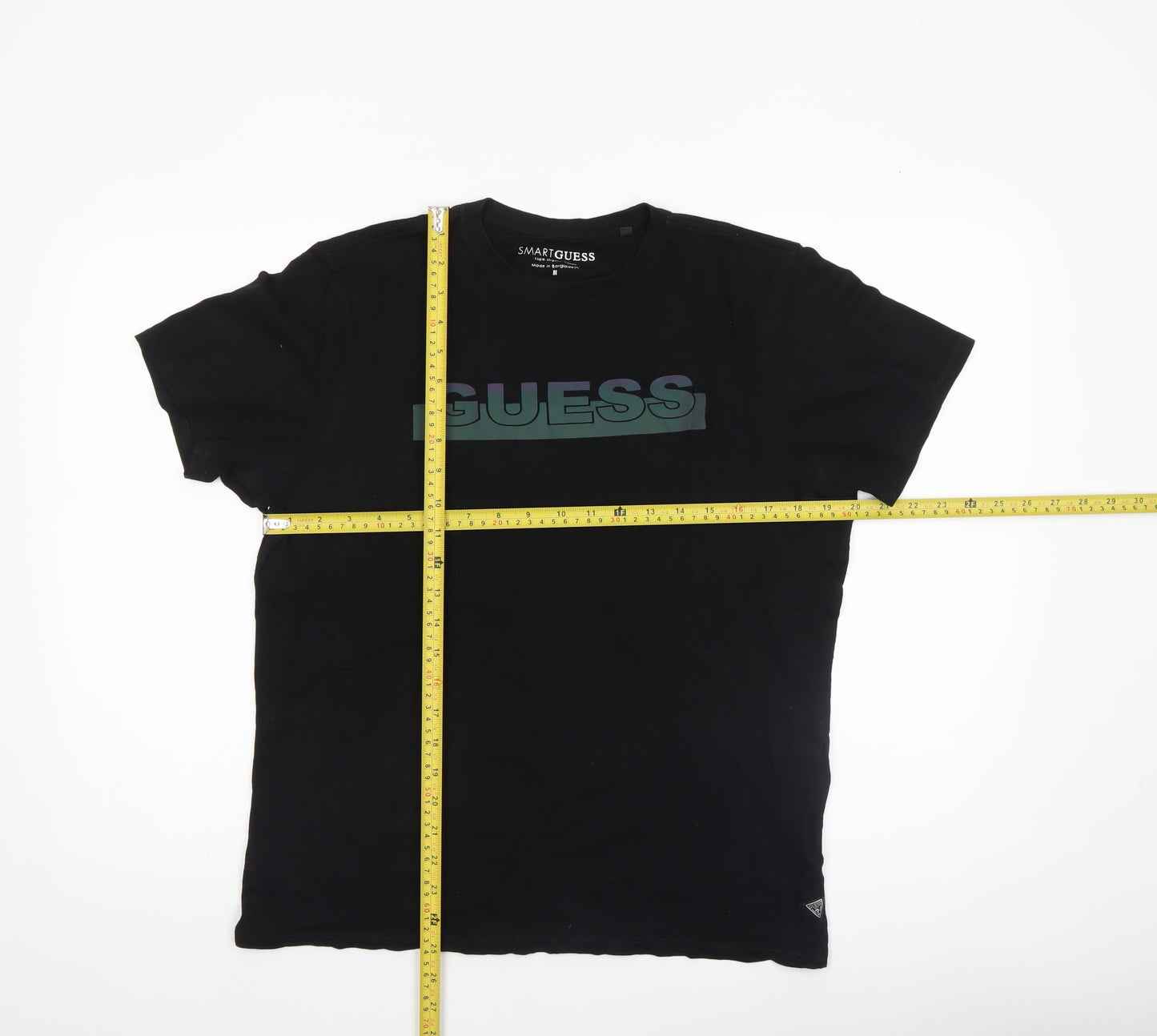 Guess Men's Black Logo Cotton Short Sleeve T-Shirt Size M