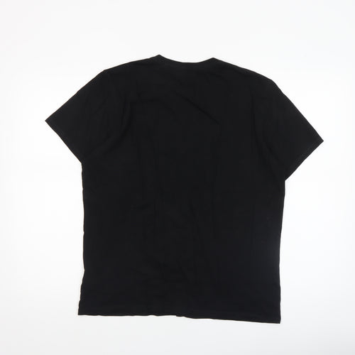 Guess Men's Black Logo Cotton Short Sleeve T-Shirt Size M