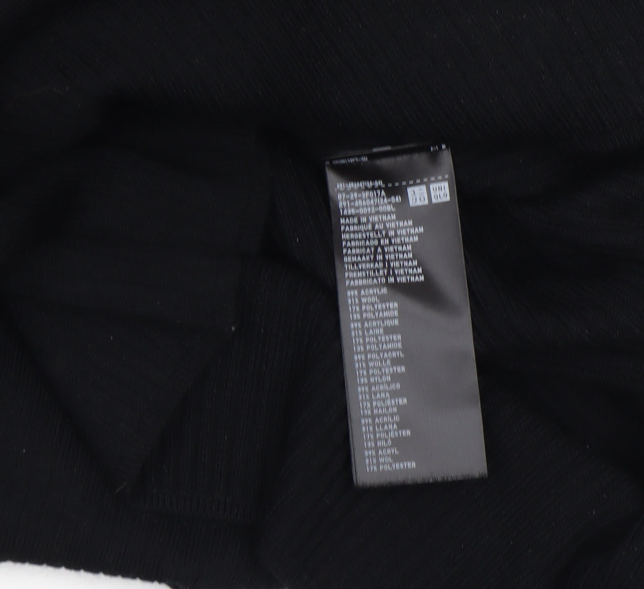 Uniqlo Women Black L Knit Bodycon Midi Dress Long Sleeve V-Neck