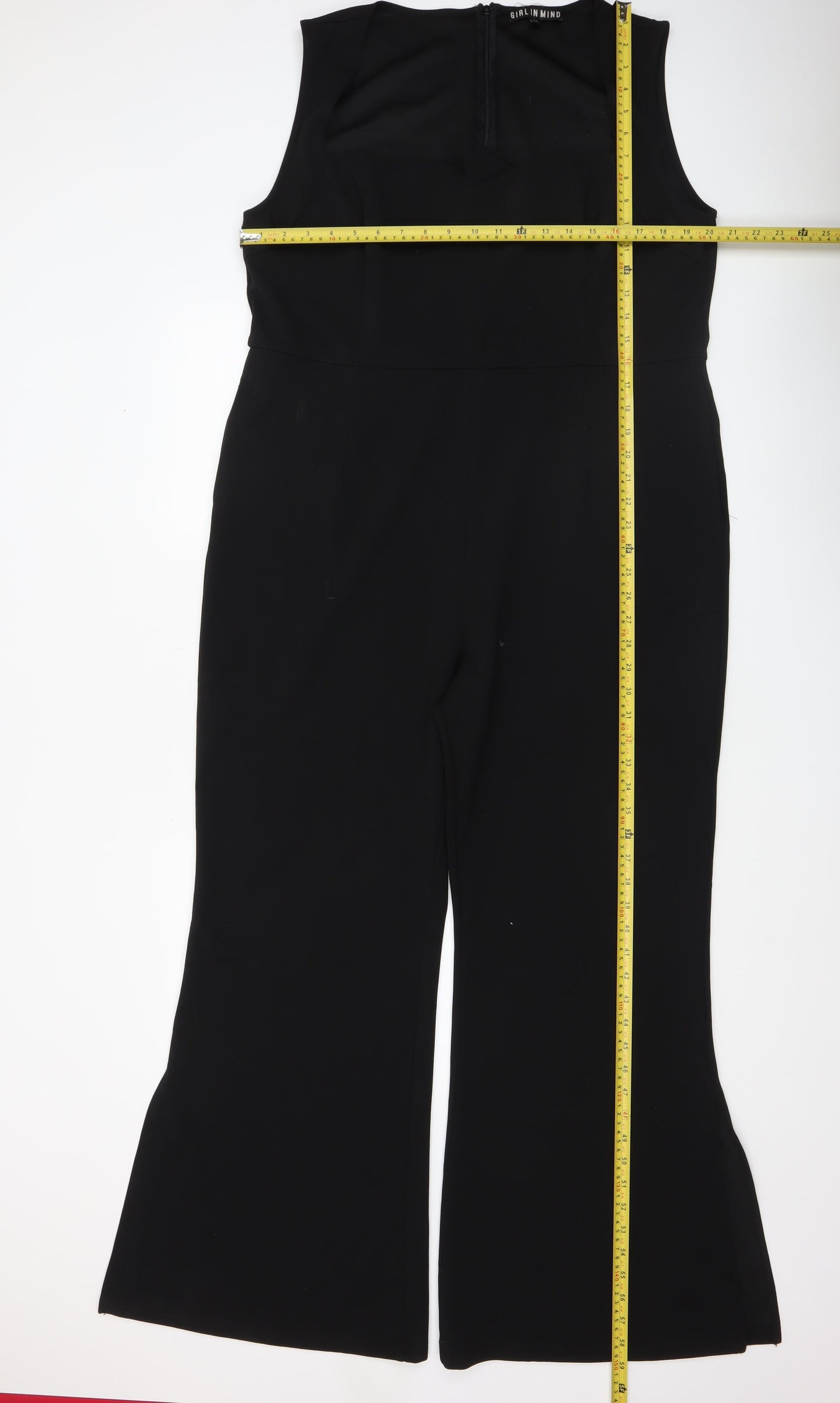 Girl In Mind Women's Black Sleeveless Wide Leg Jumpsuit Size 20