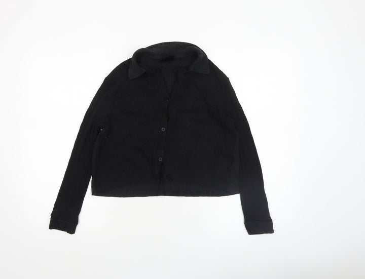 Firetrap Women's Black Cropped Button-Up Shirt Size 14