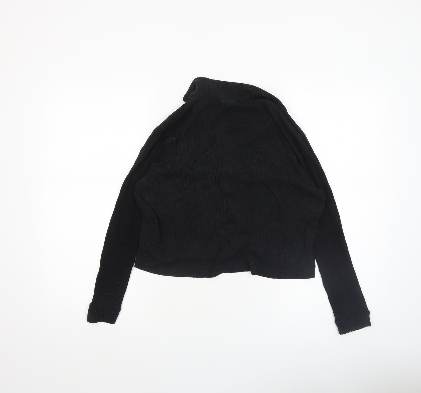Firetrap Women's Black Cropped Button-Up Shirt Size 14