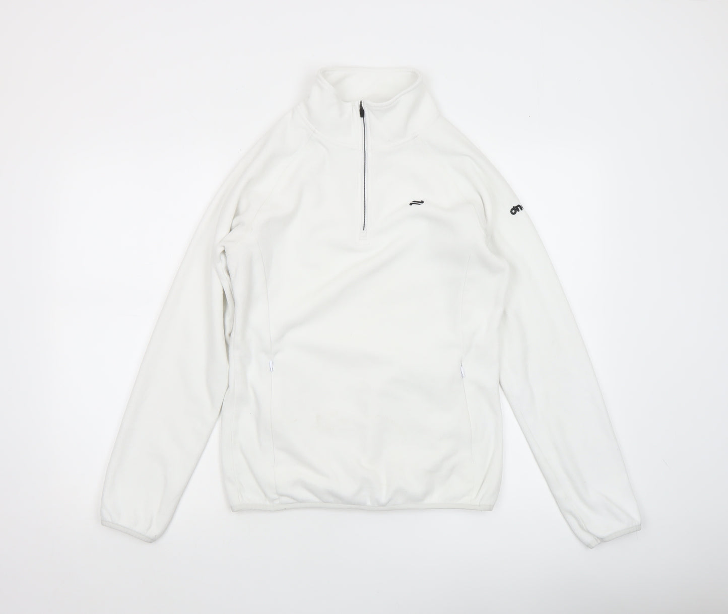O’Neills Women’s White Fleece 1/4 Zip Sweatshirt Size 10 Polyester