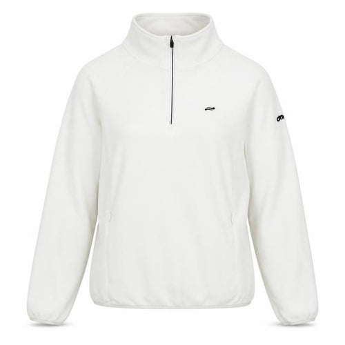 O’Neills Women’s White Fleece 1/4 Zip Sweatshirt Size 10 Polyester
