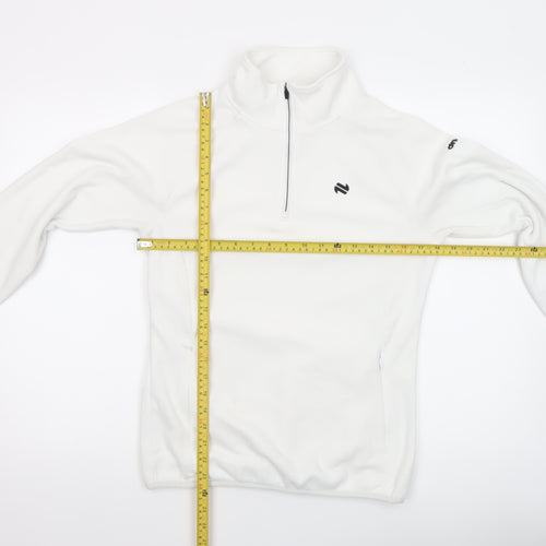 O’Neills Women’s White Fleece 1/4 Zip Sweatshirt Size 10 Polyester