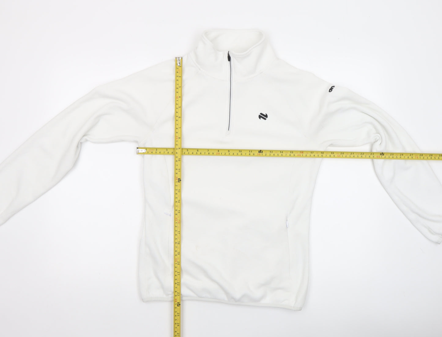 O’Neills Women’s White Fleece 1/4 Zip Sweatshirt Size 10 Polyester