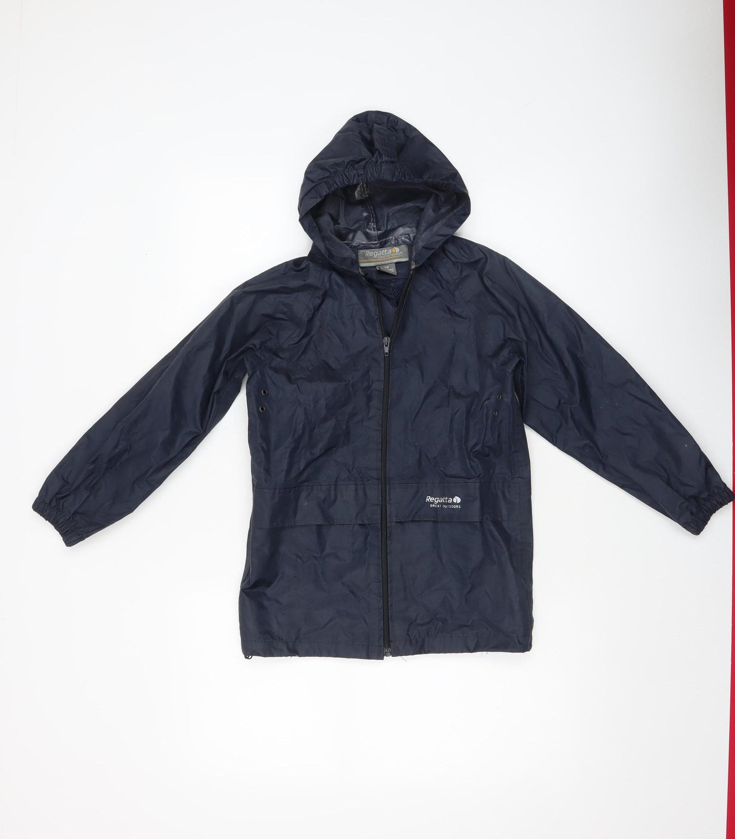 Regatta Boys Blue Waterproof Hooded Rain Coat Jacket 7-8 Years