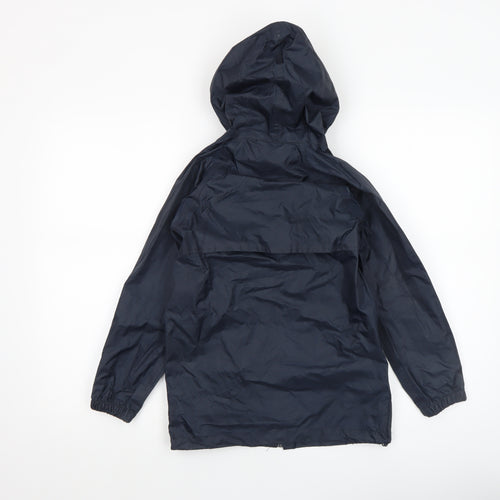 Regatta Boys Blue Waterproof Hooded Rain Coat Jacket 7-8 Years