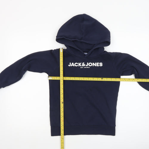 Jack & Jones Boys Navy Pullover Hoodie Size 140 Cotton Blend