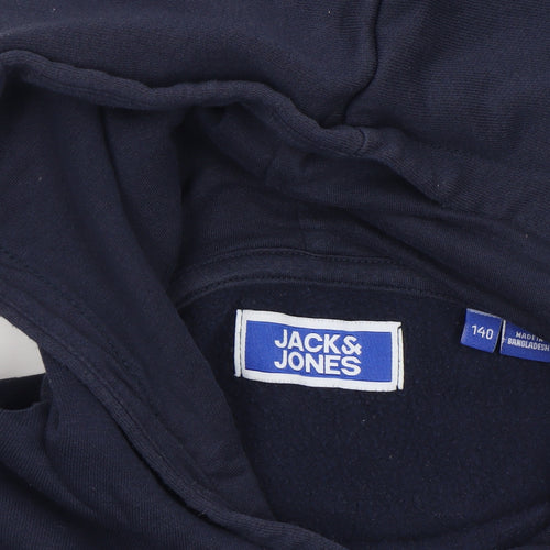 Jack & Jones Boys Navy Pullover Hoodie Size 140 Cotton Blend